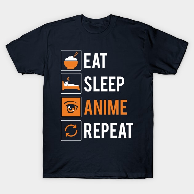 Eat Sleep Anime Repeat T-Shirt by yeoys